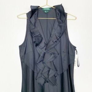 Ralph Lauren NWT 100% Cotton Dress Ruffle Size 14